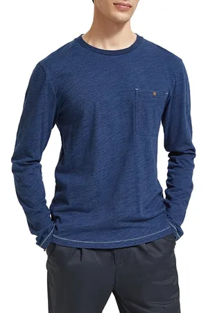 Scotch&Soda Indigo Long Sleeve T-shirt In Organic Cotton