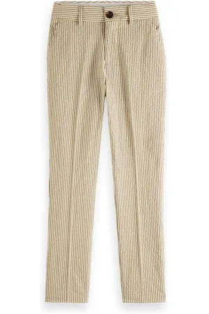 Scotch&Soda Loose Tapered Fit- Striped Seersucker Chino Pants Sand Strip