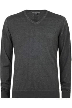 John Varvatos Drew Ls Silk Blend Magic Wash Vee Charcoal Htr