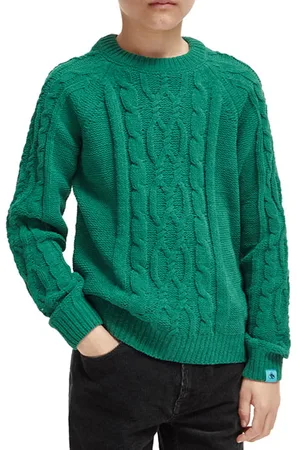 Scotch&Soda Chenille Cable Knit Deep Green