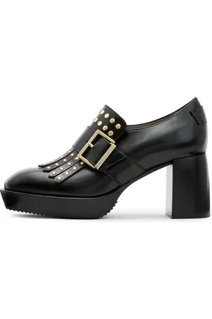 AllSaints Zia Stud Loafer Black Shine