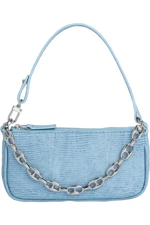 By Far Mini Rachel Sky Blue Lizard Embossed Leather