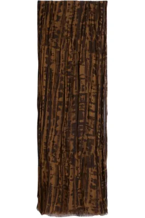 John Varvatos Blurred Abstract Art Printed Scarf Copper