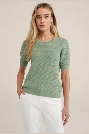 WE Fashion Knitted Pullover Light Green