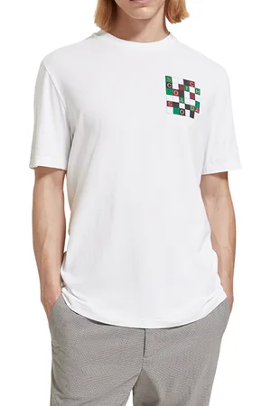 Scotch&Soda Regular Fit Artwork T-shirt In Organic Cotton White