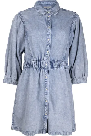 AllSaints Osa Short Denim Dres Light Indigo Blue