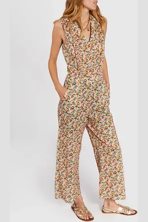 ICODE Salmon Pink Flower Print Jumpsuit