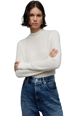 AllSaints Abi Funnel Neck Chalk White