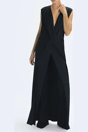 Reiss Judy-drape Maxi Dress Black
