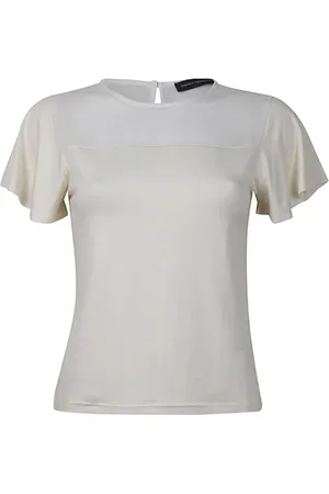 French Connection Panel Angel Sleeve Top Ivory