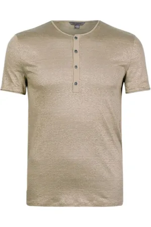John Varvatos Bleecker Regular Fit Ss Henley With Pick Dried Sage