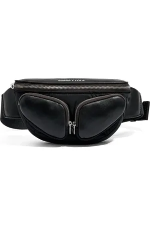 Bimba y Lola Mini Black Leather Pocket Bumbag