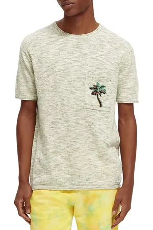 Scotch&Soda Melange Linen-blend Knitted T-shirt Army Melange
