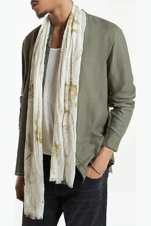 John Varvatos Watercolor Flower Cold Dyed Scarf Macadamia