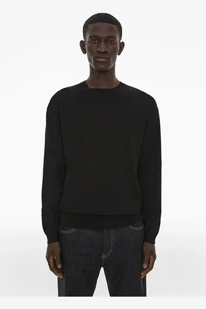 Helmut Lang Fine Gauge Crew Viscose, Thermoplastic Po Black