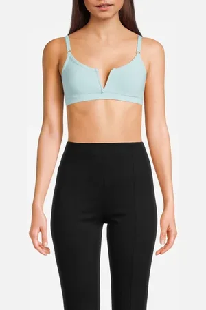 Moschino Crop Top In Cotone Logo Patch Blue