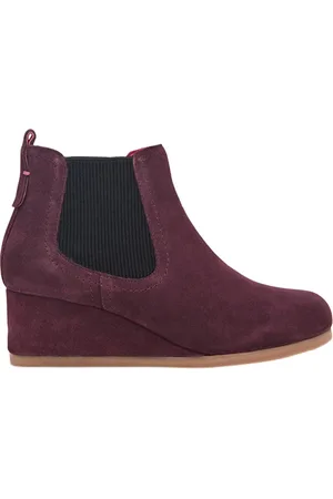 White Stuff Iy Suede Wedge Boot Dk Plum