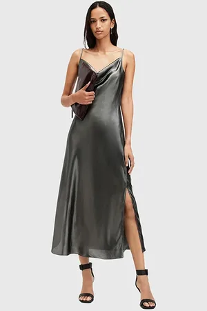 AllSaints Hadley Dress Metallic Grey