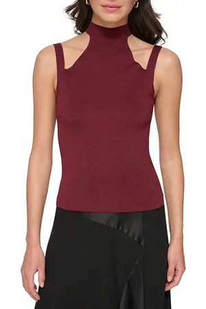 DKNY Cutout Should Knit T Cabernet