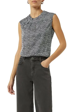 Comma, Blouses Sleeveless Grey/black