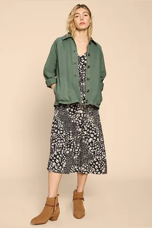White Stuff Eden Denim Jacket Mid Green