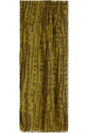 John Varvatos Blurred Abstract Art Printed Scarf Canary