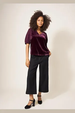 White Stuff Farley Velvet Tunic Dark Plum