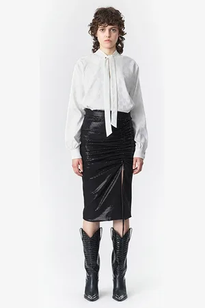 Marcell Von Berlin Sequin Gathered Skirt Black