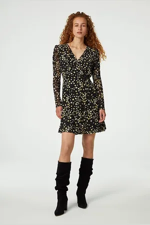 Fabienne Chapot Flake Dress Black/dijon Yellow