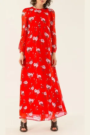 Ivy & Oak Maxi Maternity Chiffon Dress Lovers Red