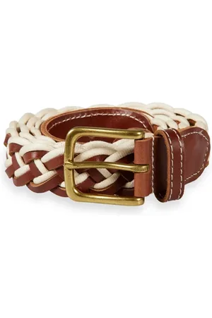 Scotch&Soda Braided Leather & Cord Belt Cognac