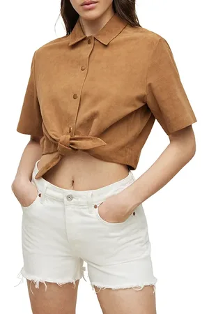 AllSaints Evady Shirt Tan Brown
