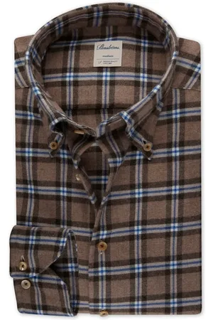 Stenströms Fitted Body/26, Rc Cuff Light Brown Check