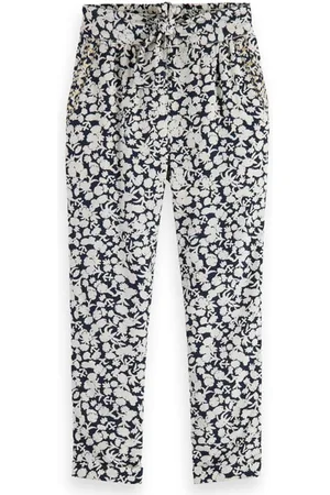 Scotch&Soda Tapered All-over Printed And Embroidered Viscose Pants Ancho