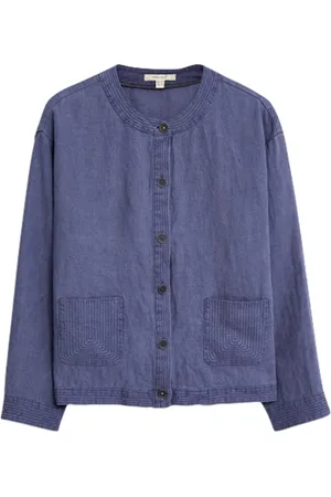 White Stuff Grace Linen Jacket Blue