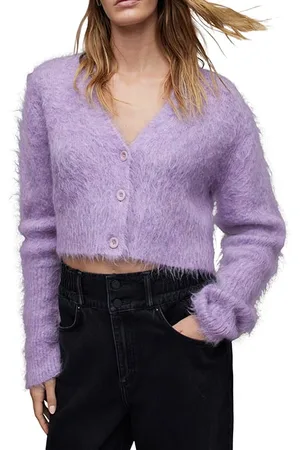 AllSaints Wick Brushed Cardi Lilac Haze