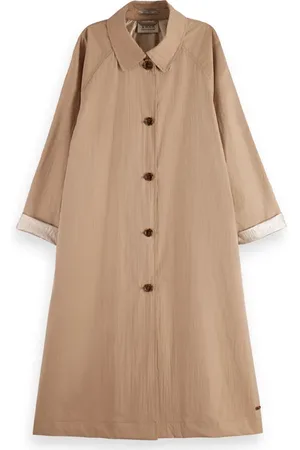 Scotch&Soda Oversized Trenchcoat With Gold Lining Mocca