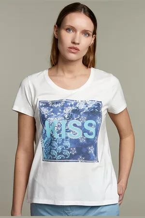 River Woods Off White Round Neck T-shirt