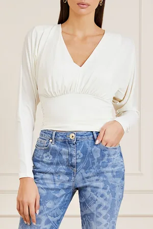 Guess GUESS Billie Knit Top Pale Blouse Pearl