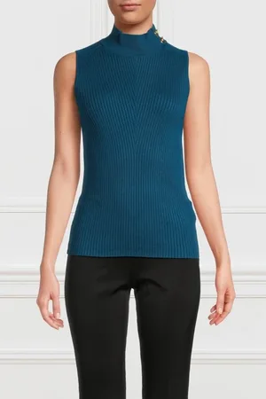 Guess GUESS Alice Ls Vn Sweater Blue Opal