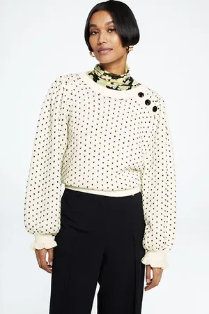 Fabienne Chapot Love Pullover Cream White/black