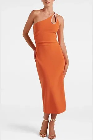 Forever New Jasmine Teardrop Bodycon Midi Gerbera