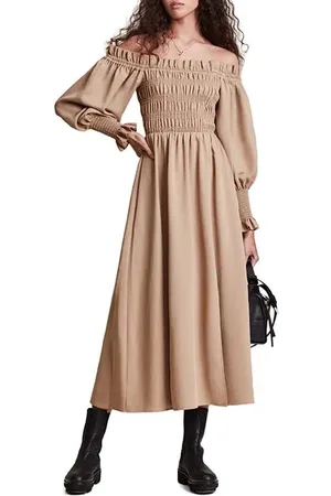 AllSaints Lary Dress Sand Brown