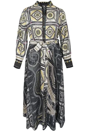 MUCHO GUSTO Dress Louvain Long Black Ecru