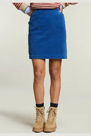 River Woods Blue Short Corduroy Skirt