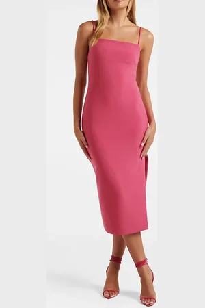 Forever New Alisandra Side Split Bodycon Midi Raspberry Jelly