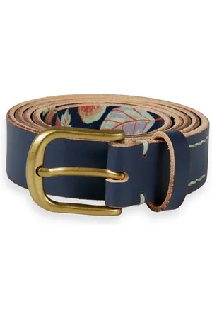 Scotch&Soda Leather Belt With Printed Backside Navy