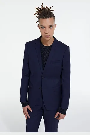 The Kooples Veste Costume Motif Micro Pied De Poule Navy