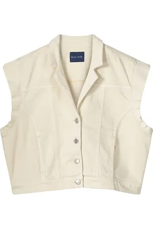 Summum Woman Denim Gilet Comfi Cotton Twill Ivory