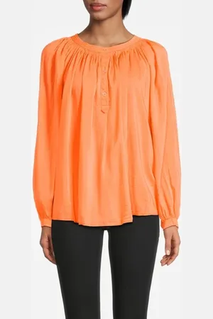 FORTE FORTE Forte Forte Cotton Silk Voile Long Sleeves Bohemian Shirt Orangina